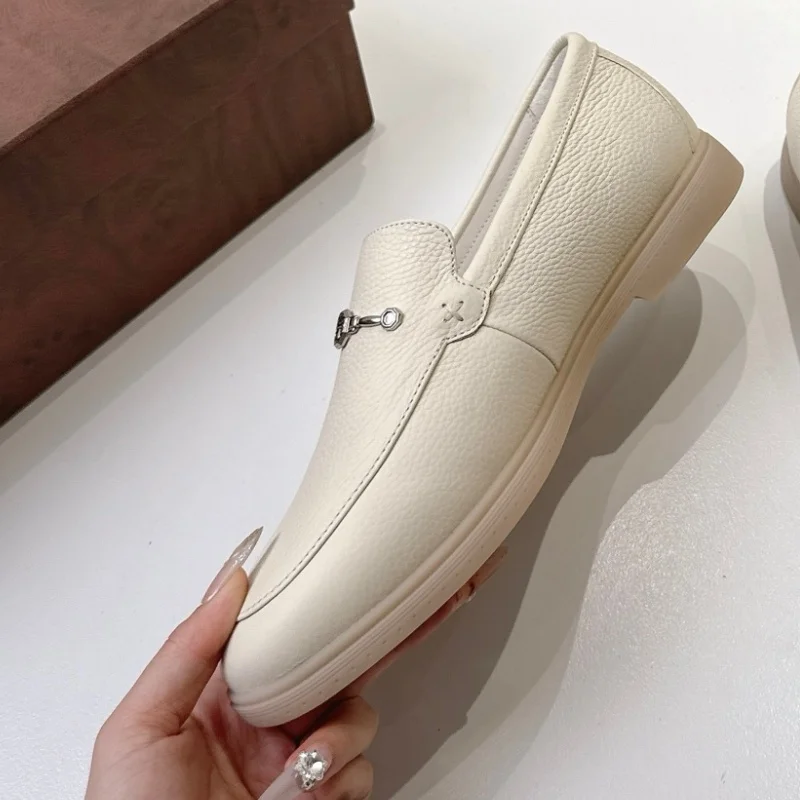 

Italian high-end quality lychee patterned calf leather solid color simple classic men's formal and casual leather shoes