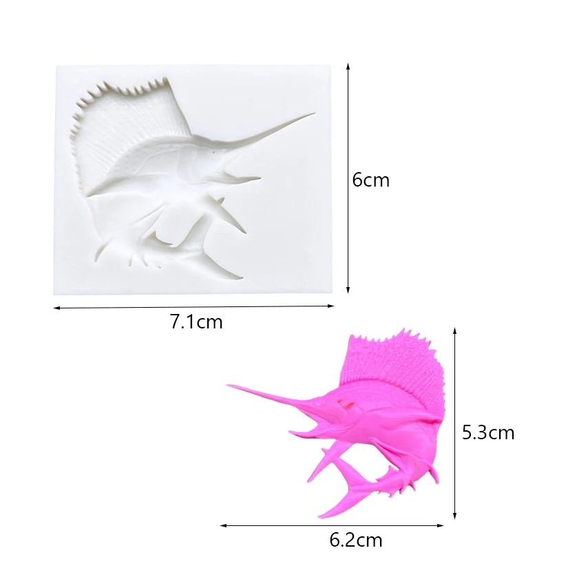 Sea Fish Swordfish Sailfish Silicone Sugarcraft Mold Chocolate Cupcake Baking Mould Fondant Cake Decorating Tools