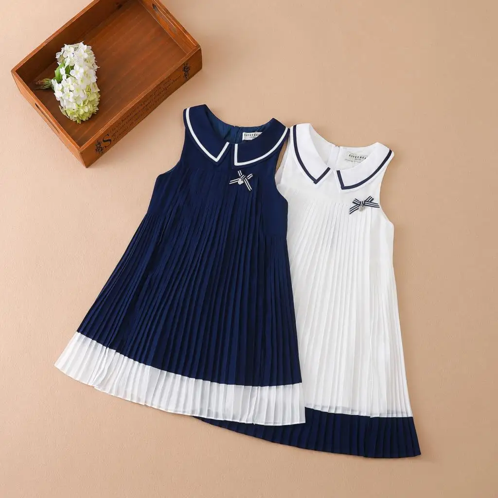 

Girl Dresses Sleeveless Summer Chiffon Pleated Clothing Kids' Dresses Baby Girl One-piece Dress