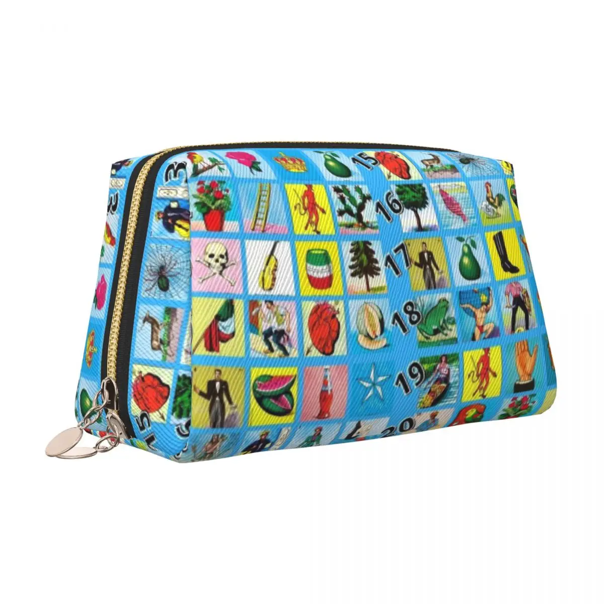 حقيبة أدوات الزينة للسفر من بطاقة لوتيريا المكسيكية البنغو اليانصيب للنساء، حقيبة مستحضرات التجميل، مجموعة أدوات تخزين مستحضرات التجميل #6