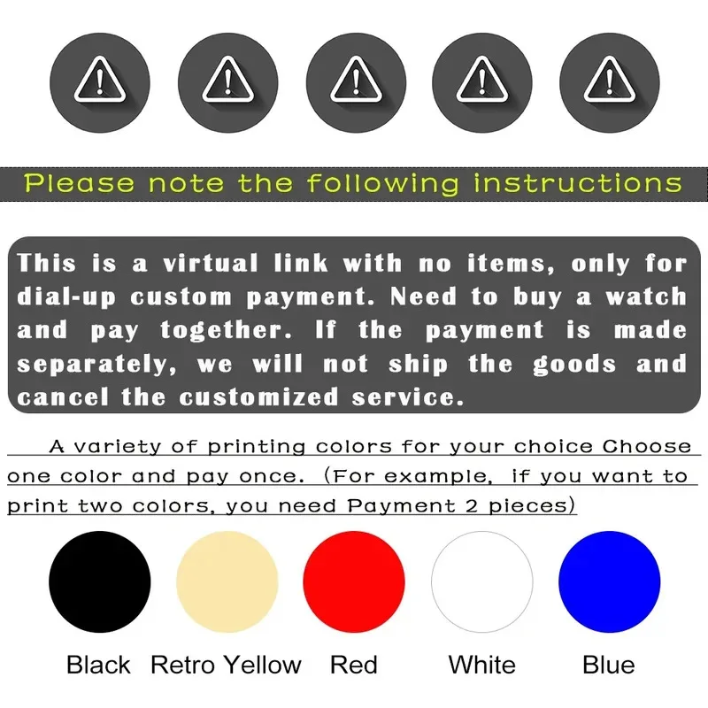 

Watches Custom Dial Logo Please contact customer service for payment guidance, one color one pleces