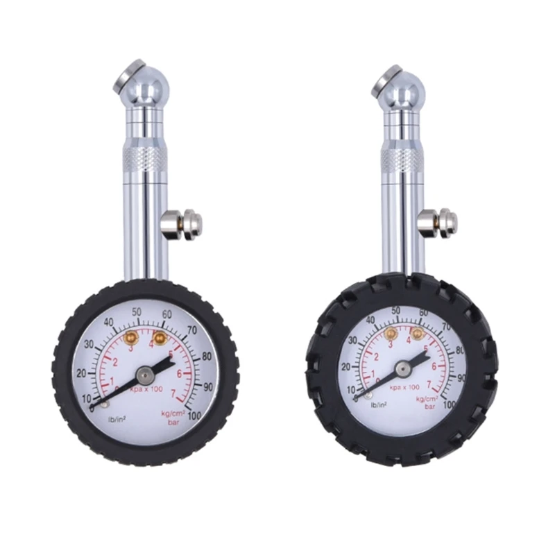 

60psi/100psi Tire Pressure Gauge Easy to Read Car Tyre Pressure Checker with Rubber Housing Large Dial Pressure Gauge