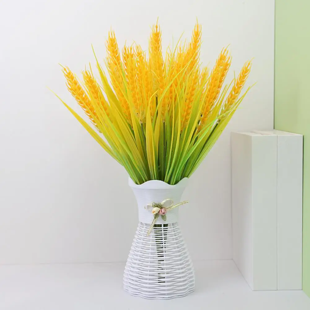 7 Forks Artificial Wheat Ears Rice Plant Artificial Flowers Wheat Fake Flower Wedding Home Artificial Plants Bouquet Decoration