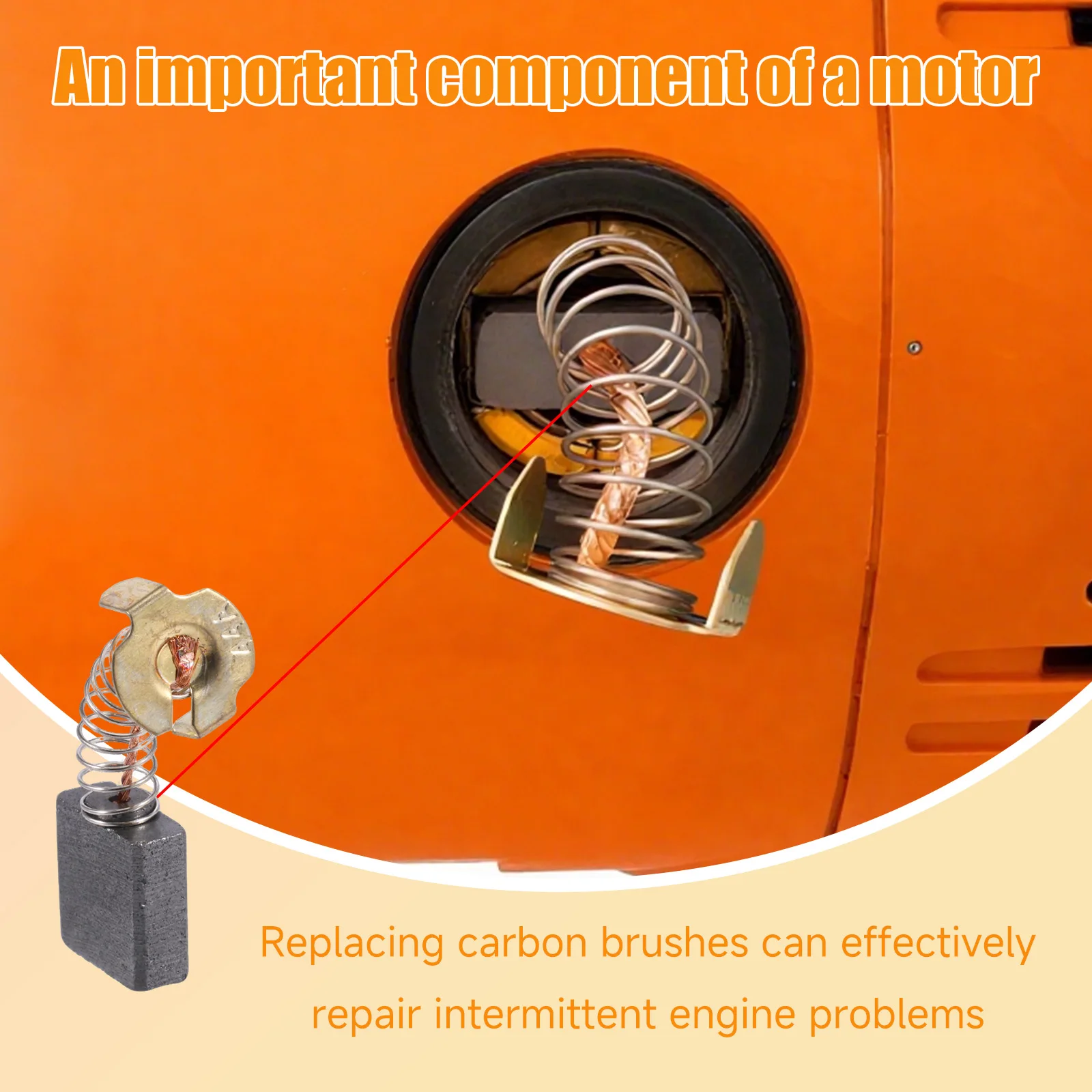 69PCS 23 Sizes Motor Carbon Brush Set Oxidation Copper Wire Non-Slip Grooves Carbon Brushes Replacement for Angle Grinder Hammer