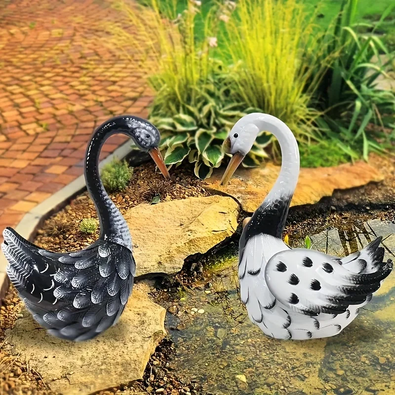 

1 PC Metal Swan Statues, Garden Decor Outdoor Bird Sculptures, Artistic Yard Art For Lawn, Porch, Patio, Backyard, Poolside