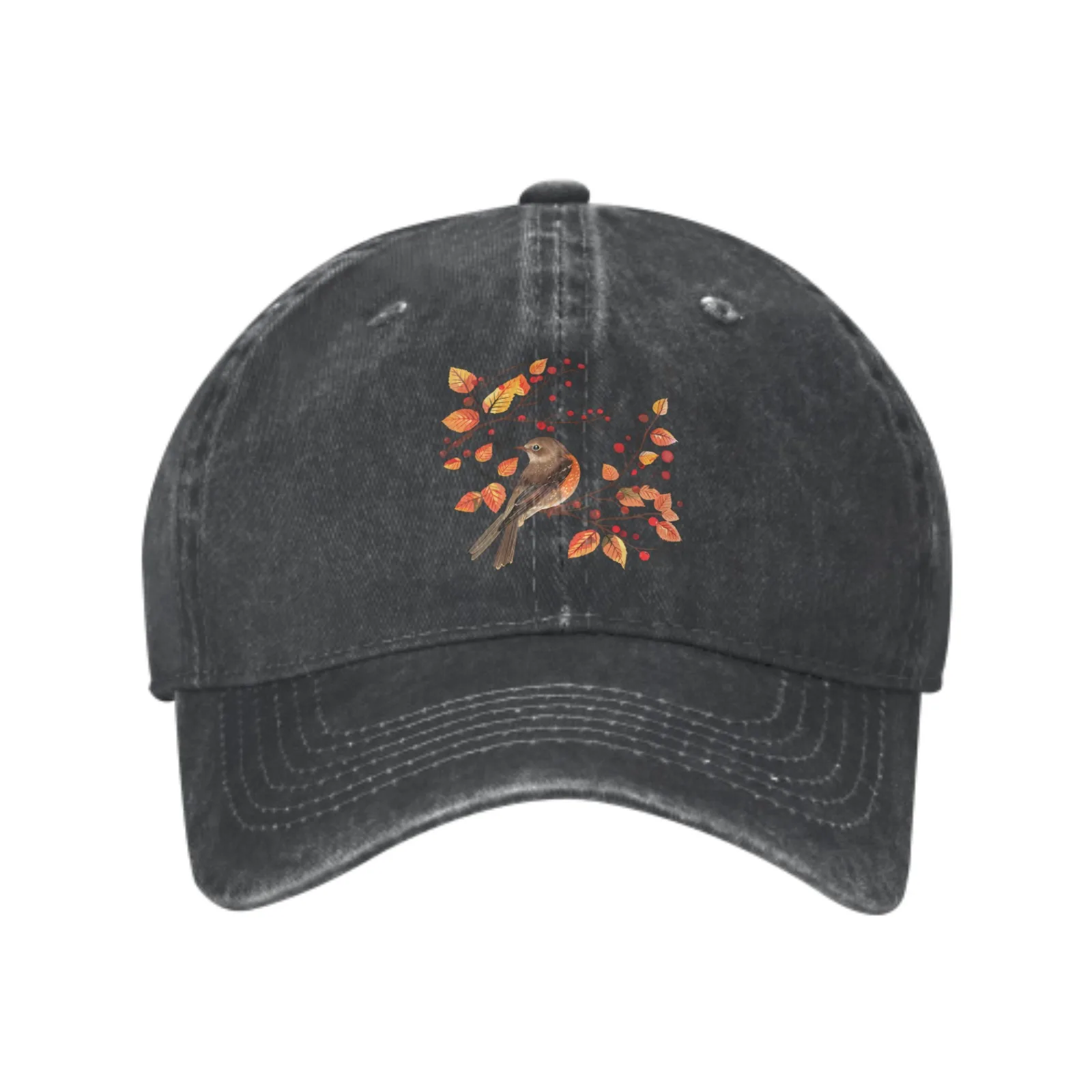 Bird Maple Leaf Baseball Caps for Men Women Adjustable Casual Unisex Trucker Hat for Outdoor Activities Fashion Hats