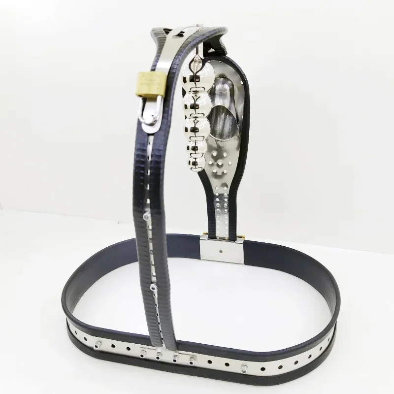 Stainless Steel Male T Type Chastity Belt Cock Cage Restraint Lockable Chastity Device Anal Beads SexToys for Men BDSM Gear game