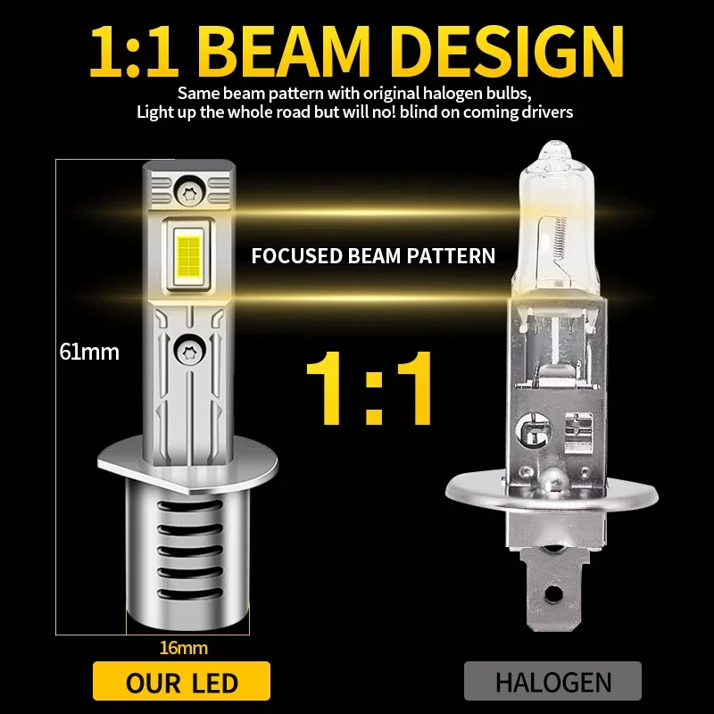 2X LED Light For Subaru Impreza 2004 2005 Forester 2006 2007 2008 Outback 2000-2004 Headlight 9005 HB3 H1 High Low Beam Headlamp view 3