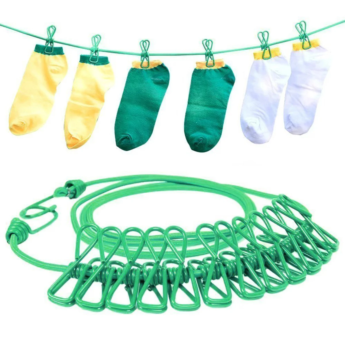 

2 pcs Washing Line Travel Rope Socks Clothesline Rope Retractable Clothesline Retractable Washing Line Outdoor