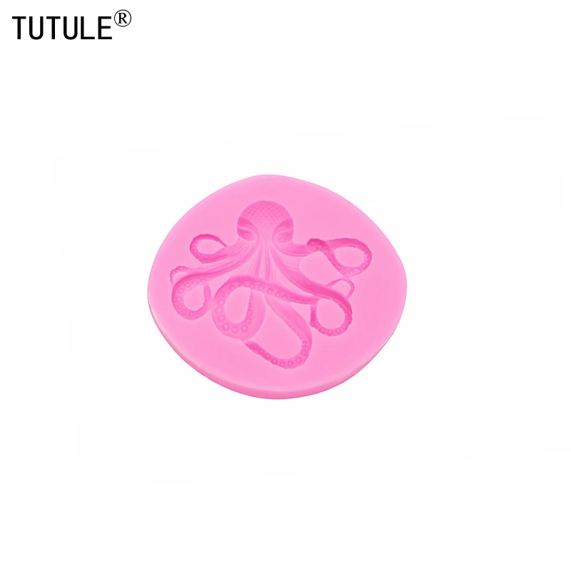 3D Octopus Flip Candy Chocolate Cake Silicone Mold DIY Octopus drop glue clays epoxy resin jewelry Accessories Silicone Mold