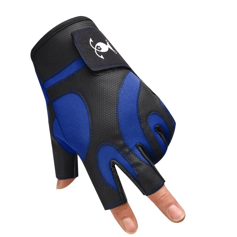 Guanti da pesca da uomo Guanti protettivi da pesca antiscivolo per esterni Guanti mezze dita sportivi con taglio a tre dita Pesca impermeabile