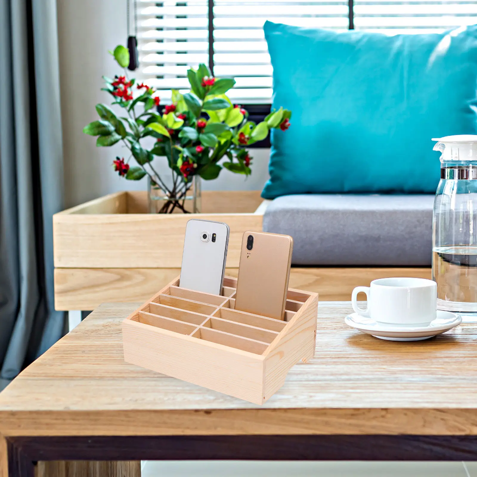 12-grids-natural-wood-phone-box-multi-grid-desktop-phone-organizer-temporary-mobile-storage-holder-storage-organizer
