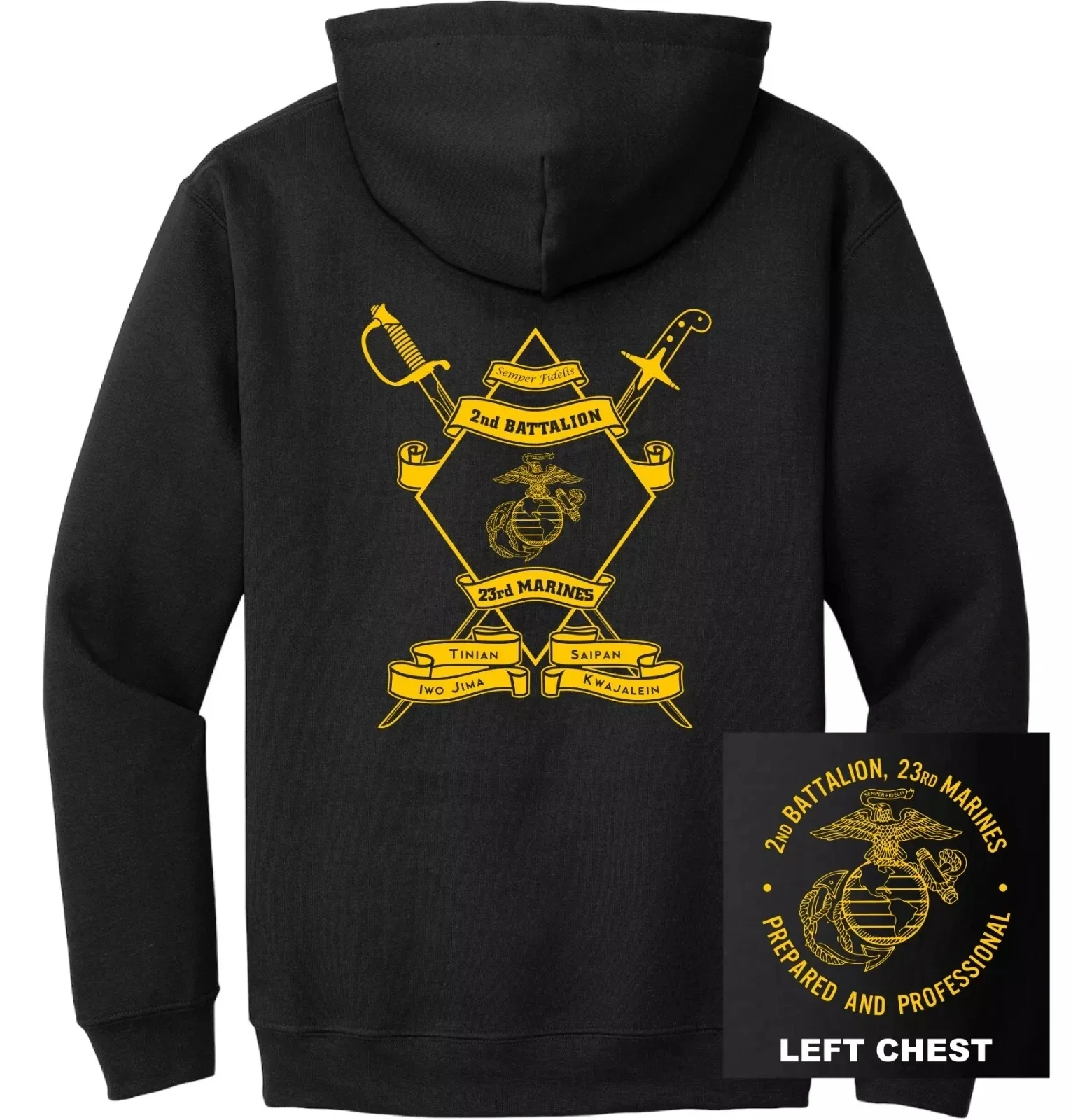 US Marine Corps, 2nd Battalion, 23rd Marines Regiment Pullover Hoodie 100% Cotton Comfortable Casual Mens Sweatshirt Streetwear