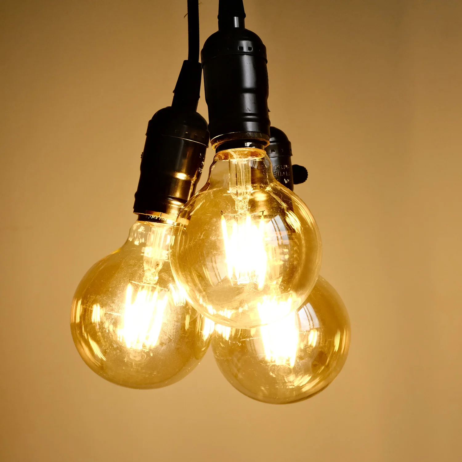 3-Pack, G80 Retro Edison Bulb 4W (Equivalent to 40W) LED Filament Lamp Warm 2700K CRI80+E27 Decorative Amber Glass Bulb for Hom