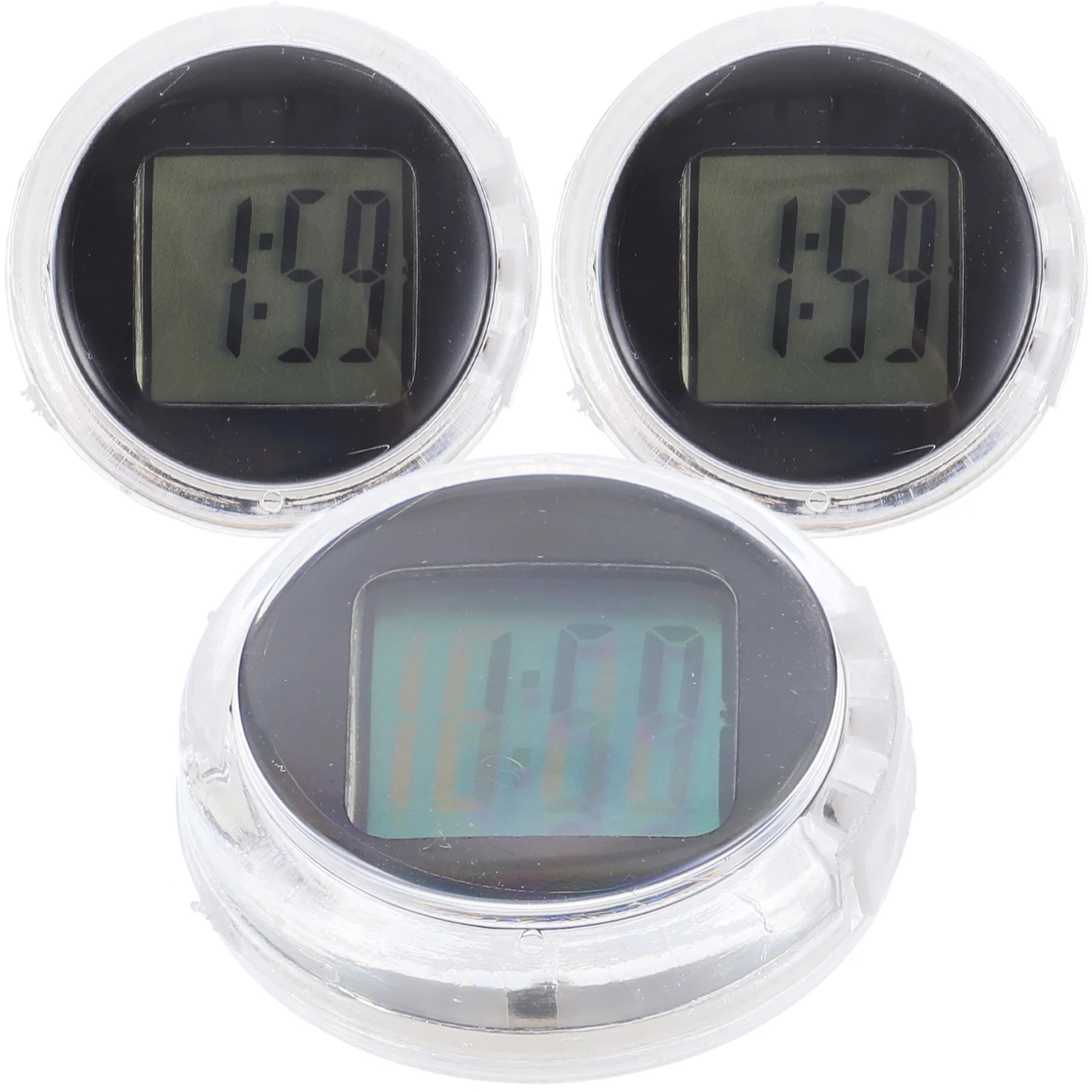 

3Pcs Electronic Clocks ABS Plastic Mini Waterproof Stick on Car Motorcycle Digital Clock for Auto Bicycle Outdoor