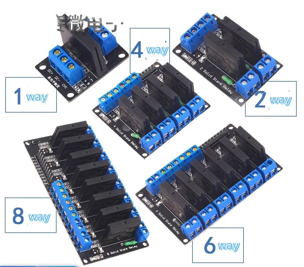 2pcs 1/2/4/6/8-way Solid State Relay Module High Level Low Level 3V5V12V24V Load 250V2A