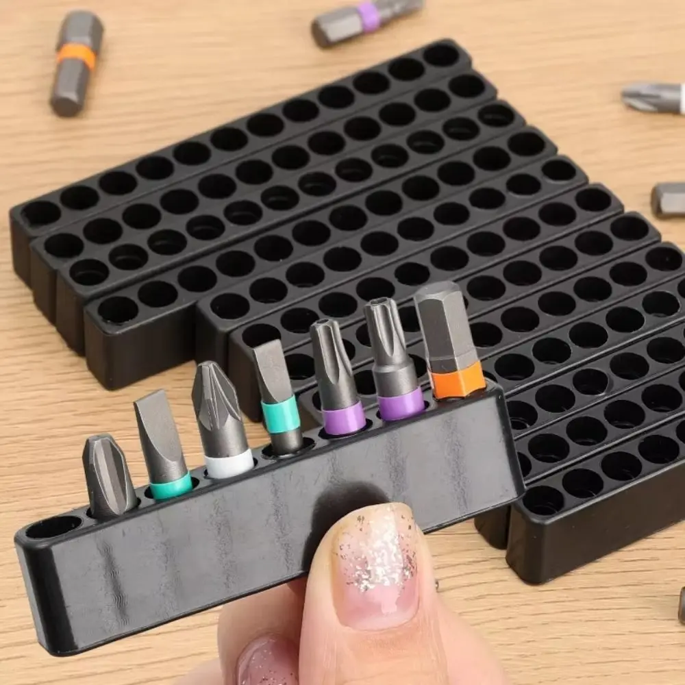 8/10/12 Holes Drill Bit Storage Base DIY 6.35mm Hex Shank Screwdriver Bit Holder Drill Bit Storage Rack