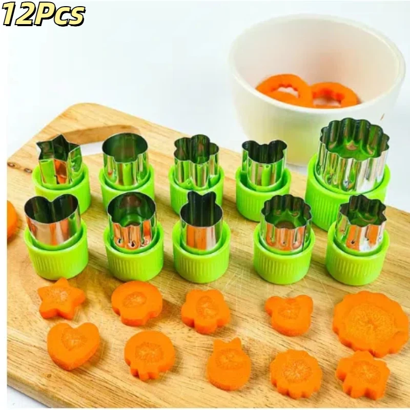 

Vegetables Fruit Embossing Cutting Mold New Star Heart Flower Shape Stainless Steel Cutter Plastic Handle Kitchen Gadgets