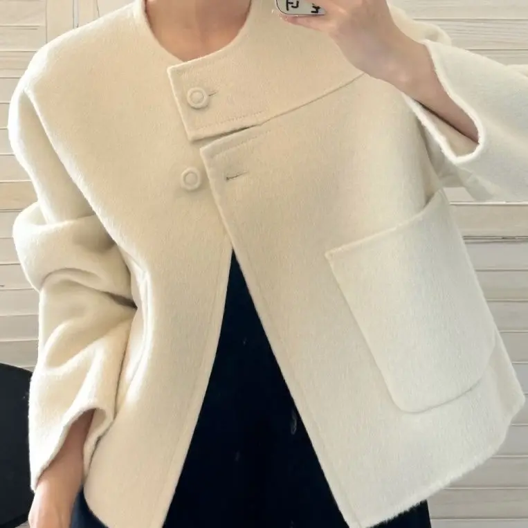 2024 New Double-sided Coat for Women, Short Style and High-end Autumn and Winter Korean Woolen Jacket