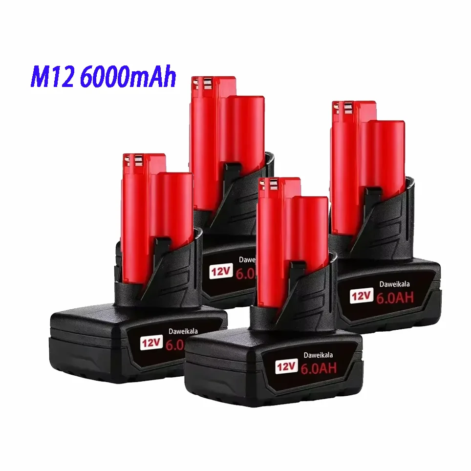 TURPOW 12 فولت 6000 مللي أمبير بطارية قابلة للشحن لميلووكي M12 XC أداة لاسلكية 48-11-2402 48-11-2411 بطارية 48-11-2401 MIL-12A-L #1