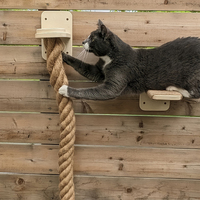 2Pcs Cat Climbing Rope and Shelf Set Wall Mounted Climber Tree Jungle Gym for Indoor Cats Scratching Post Ladder Interactive Toy
