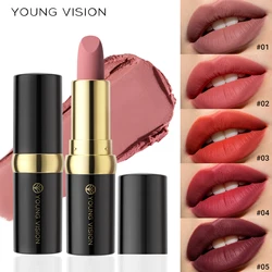 YOUNG VISION Black Tube Matte Lipstick 5 Shades Velvet Finish Long Lasting Waterproof Nude Red Lipstick for Daily Makeup