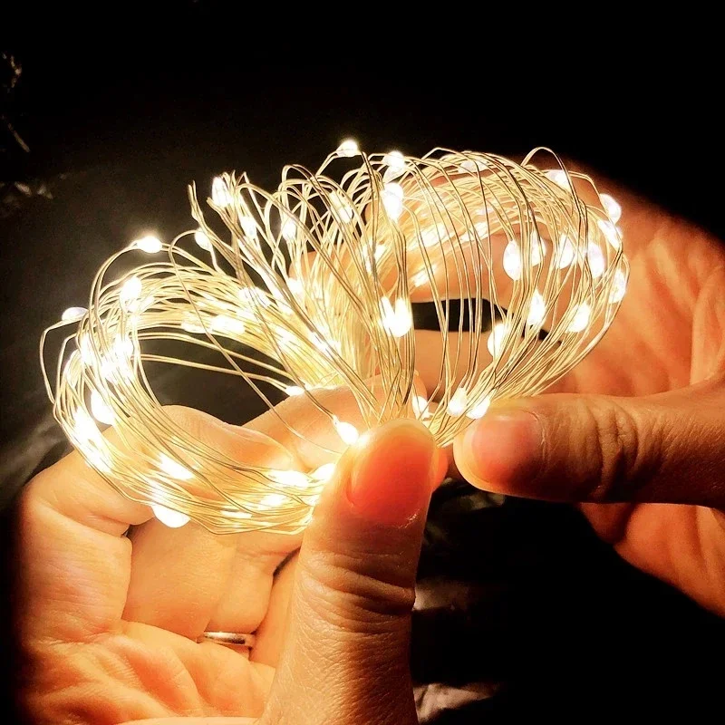 10M Copper Wire LED String Lights 3M 5M Fairy Garland Holiday Lighting for Christmas Tree Wedding Party Decoration