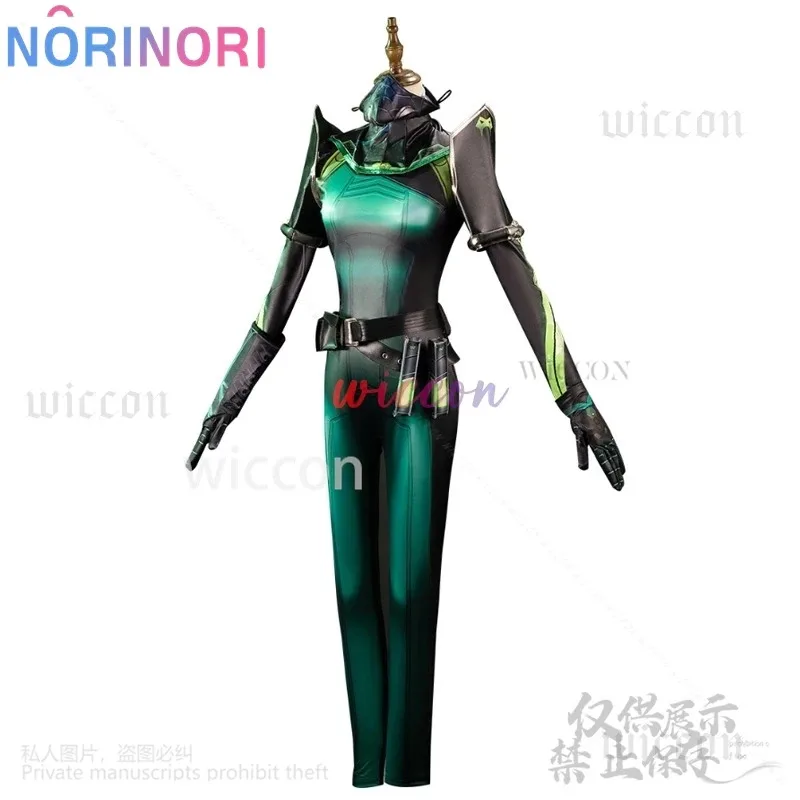 Anime Game VALORANT Viper Cosplay Costume Green Sexy Jumpsuit Uniform Black Wigs For Girls Woman Halloween Roleplay Customized