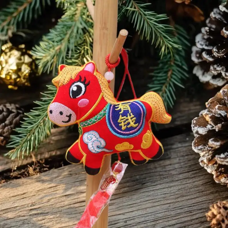 Süße Pferdejahr Puppe Anhänger Ornament Rucksack Behänge Zubehör Neujahr Dekoration Geschenk