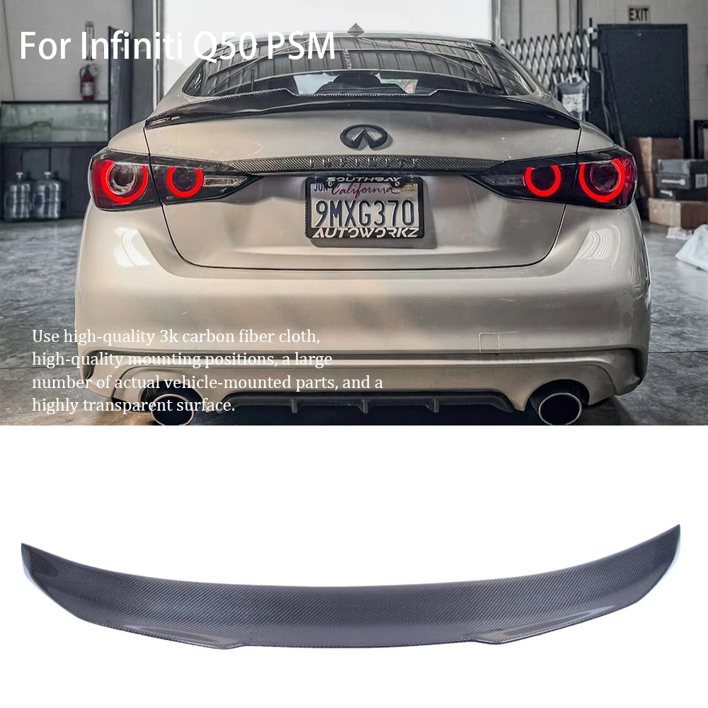 

Для Infiniti Q50 Q50S Q50L PSM2 стиль задний спойлер из углеродного волокна крыло багажника 2013-2023