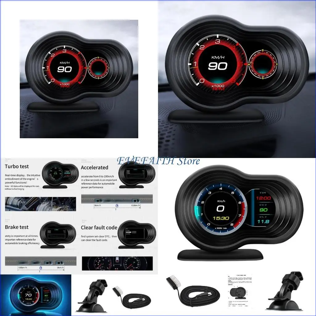 

124B ЖК-дисплей HUD для автомобиля. Автомобильный прибор. Предложение проецирования данных. Удобные настройки для длительных и