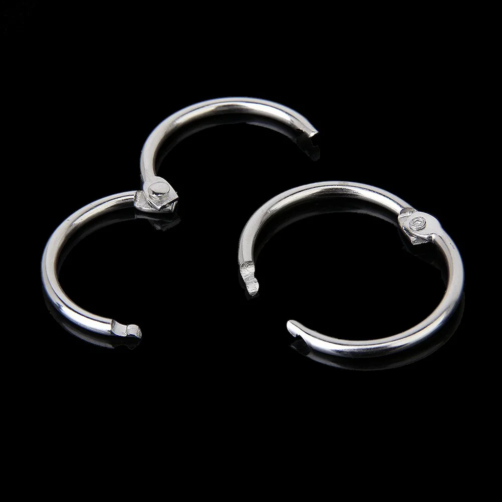10 Stück silberne bewegliche Schnallenringe, 65 mm, vernickeltes Metall für Sammelalben, Alben, Kalender, Notizbücher, bewegliche Ringe