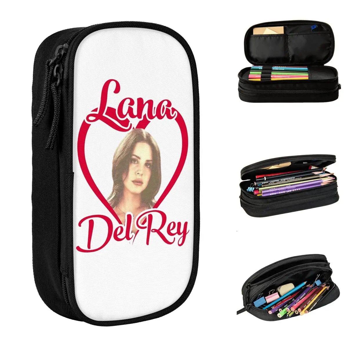 Cute Lana Del Rey Tour Pencil Case Pencilcases Pen Box for Student Large Storage Bags Students School Gift Accessories