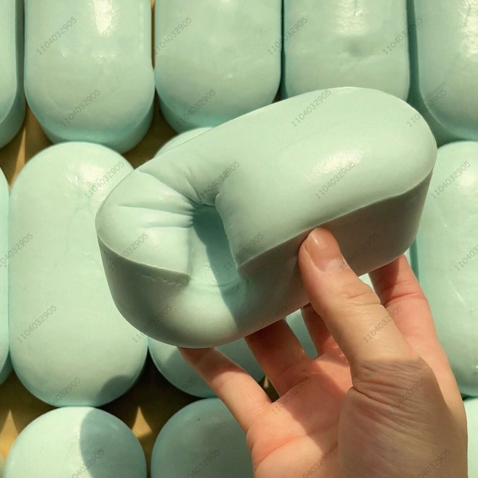 Mint Green Mochi Cake Slow Rising Squishy Rice Cake Anti Stress Fidget Toy Simulation Food Squeeze for Kids and Adults Fun Gift