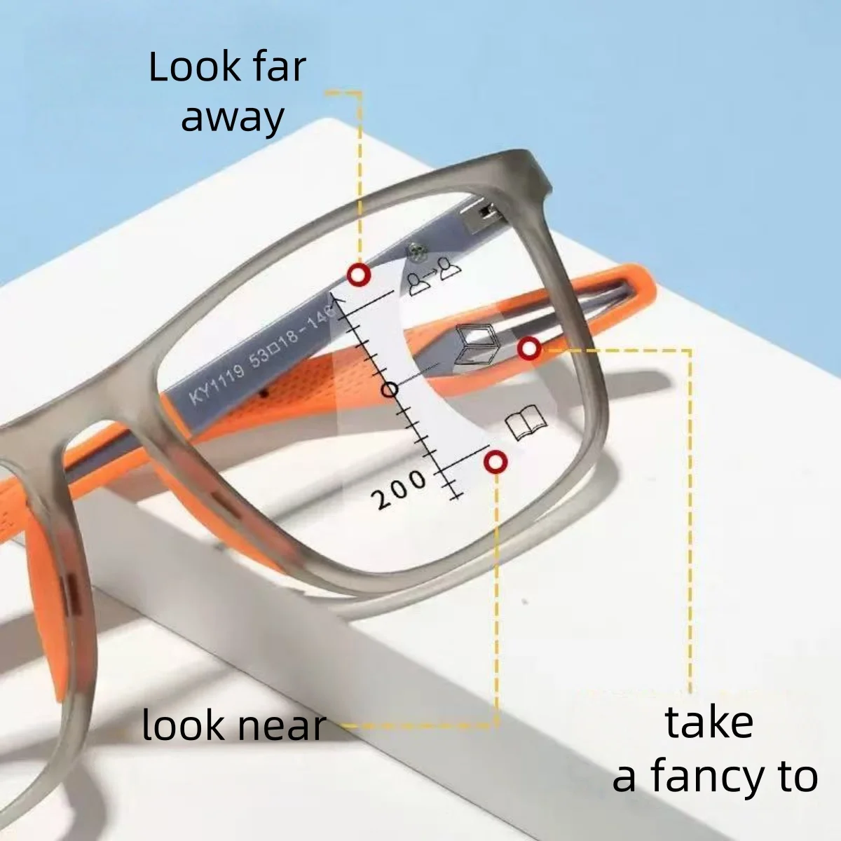 European and American fashionable men's and women's multi focus anti blue light reading glasses, anti eye fatigue reading glasse