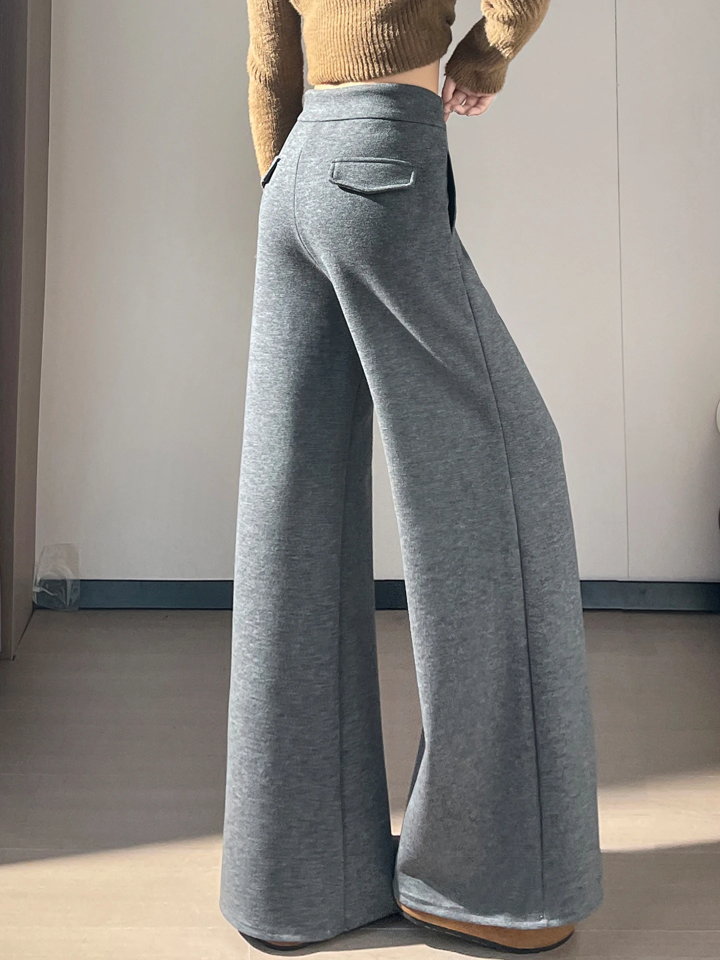 

Women's High Waist Wide Leg Pants Draped A-Line Yoga Trousers Soft Glutinous Rice Flour Sle Autumn Spring New Faion