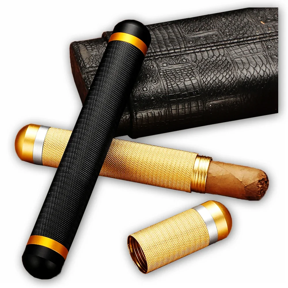 

GALINER Metal Cigar Tube Jar Portable Storage 1 Ct Humidor Cigar Case Travel Outdoor Smoking Accessories