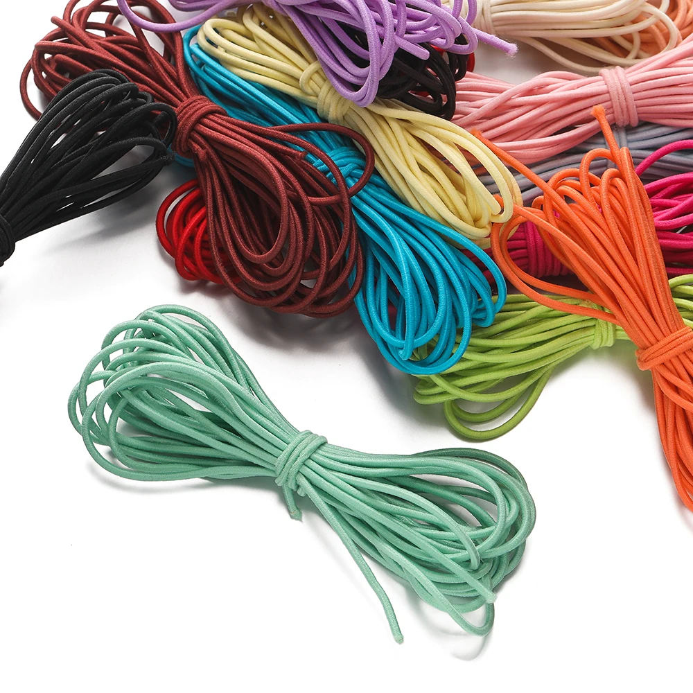 2-5Meters/Lot Round Elastics Rope 2mm 2.5mm Multicolor Nylon Elastic Rubber Bands for DIY Bracelet Necklace Jewelry Accessories image 2