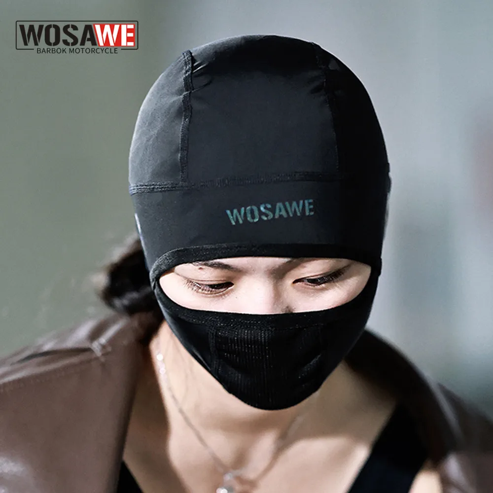 WOSAWE Men's Caps Cycling Balaclava Full Face Mask Windproof Breathable Anti-UV Motocross Motorcycle Helmet Liner Hats