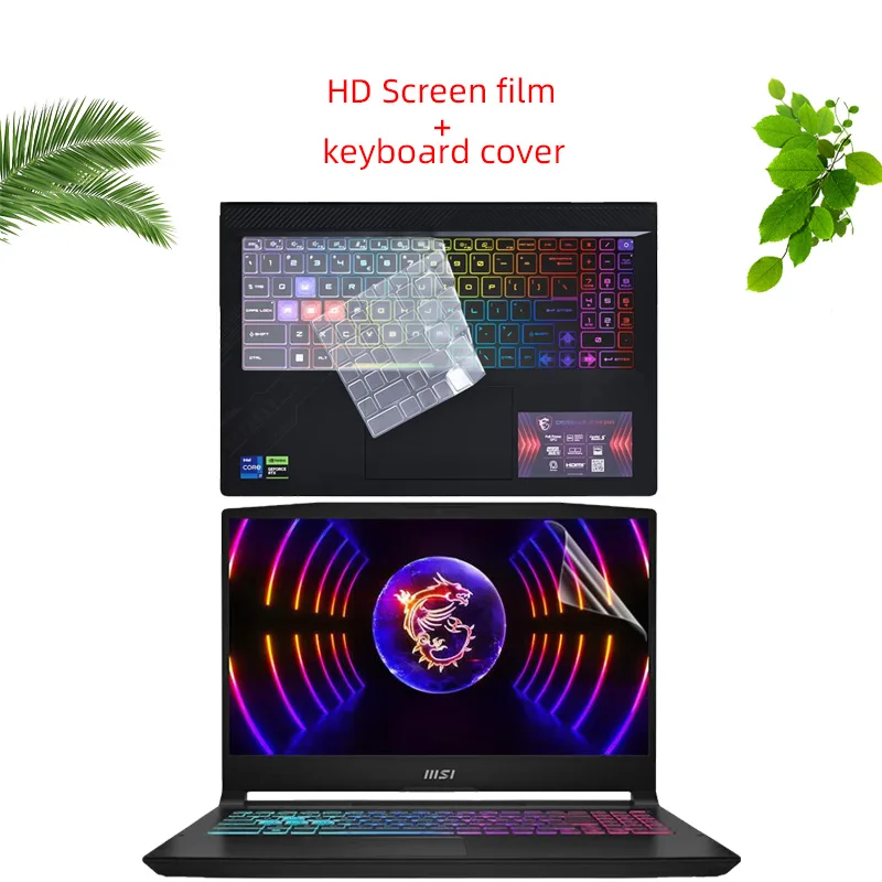 مناسبة لـ 15.6 بوصة MSI Katana 15 HX B14WGK B14WFK 2025 واقي شاشة الكمبيوتر المحمول، فيلم لوحة مفاتيح الكمبيوتر، مضاد للضوء الأزرق