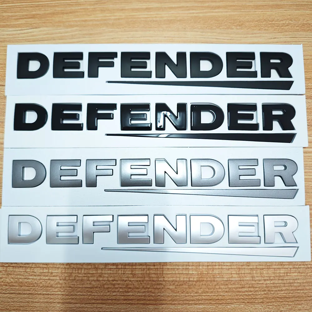 3D ABS Chrome Black Logo DEFENDER Emblem Letters Car Rear Trunk Badge For Land Rover Discovery Defender Sticker Accessories