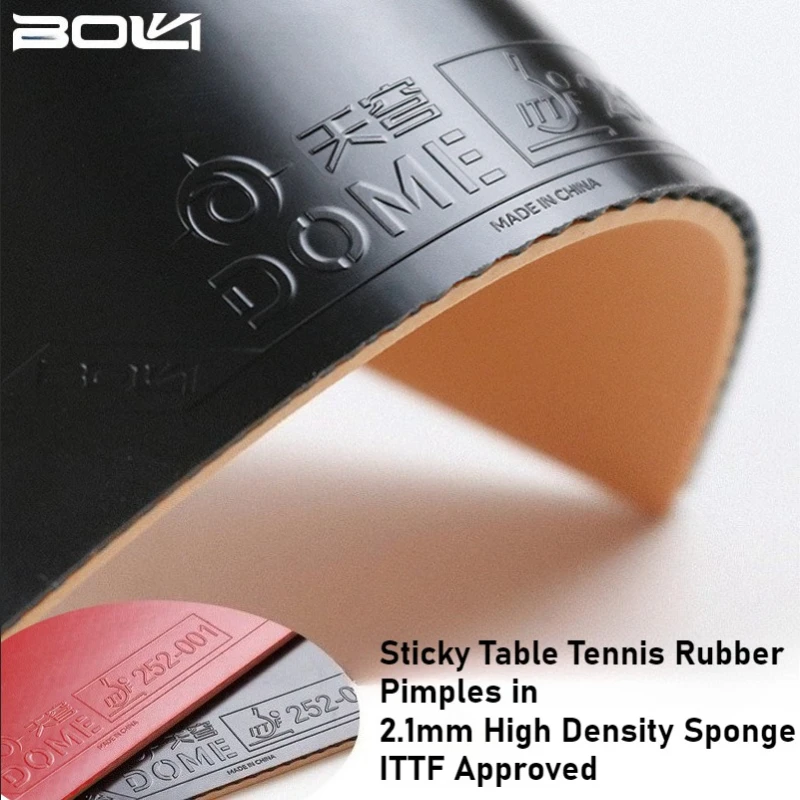 

BOLI DOME Table Tennis Rubber Pimples in with High Density Sponge Sticky Ping Pong Rubber for Fast AttackI &Loop ITTF Approved