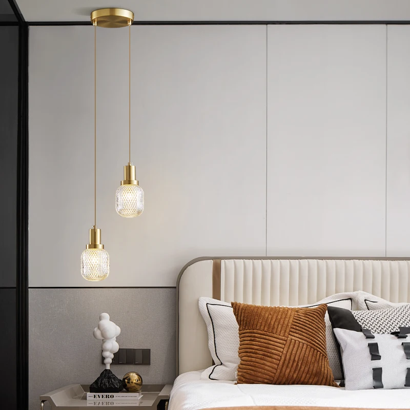 BERTH Modern Black Brass LED Pendant Lamp Creative Decorative Hanging Light For Home Bed Dining Room