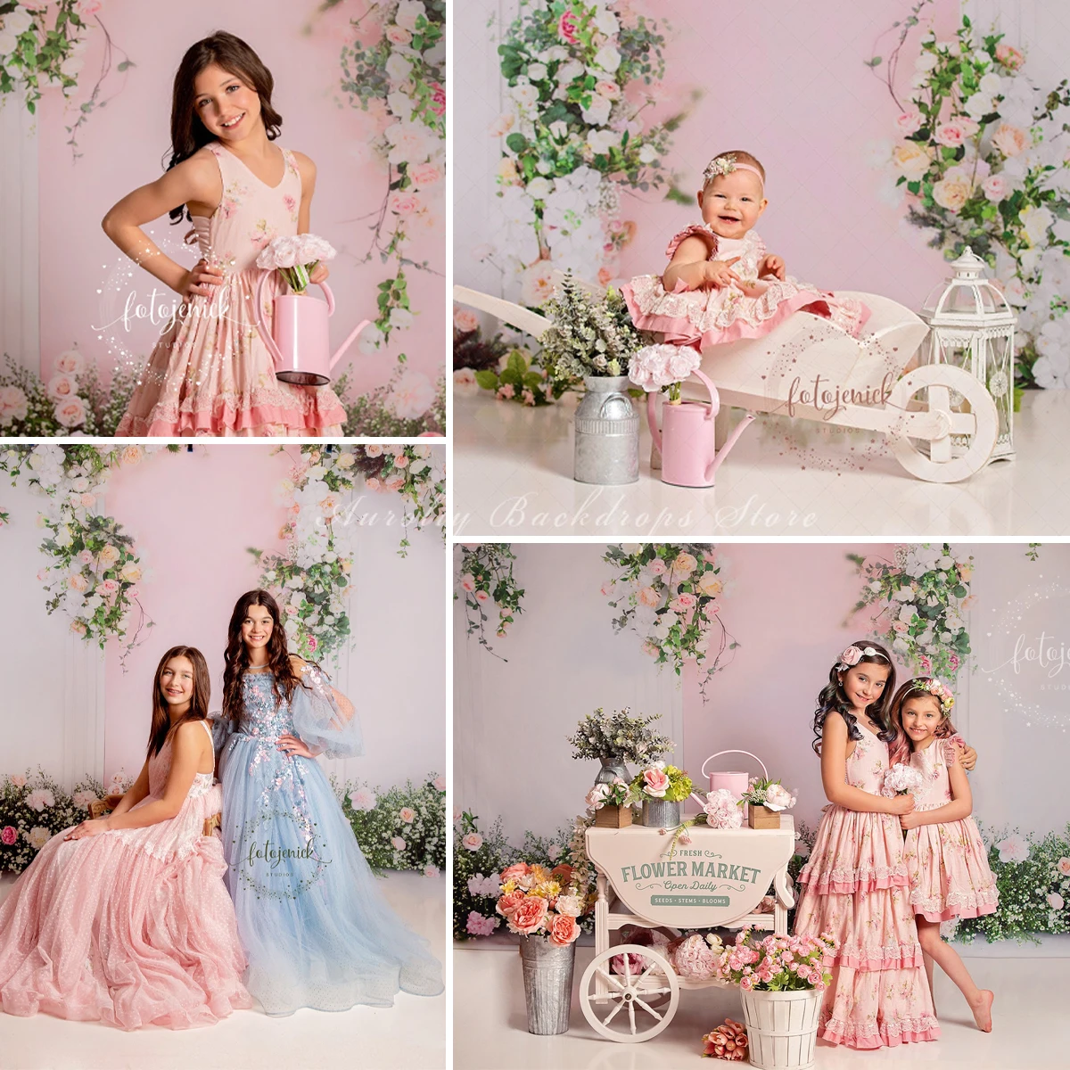 

Pink Park Holiday Backgrounds Kids Baby Photocall Props Child Adult Photography Decors Spring Flowers Bloom Backdrops