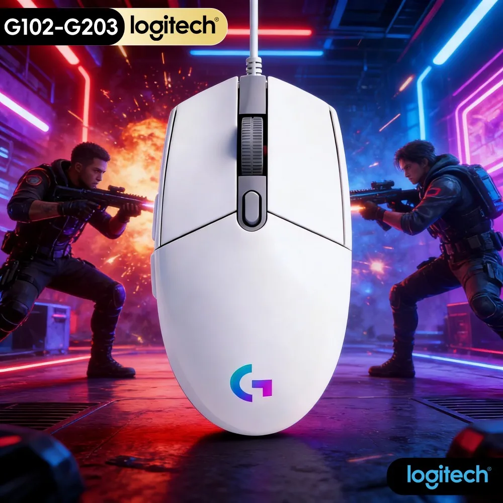 G102 Original Logitech G203 Prodigy Mouse, RGB Illumination Gaming 8000 DPI, 10M Clicks, Great Value