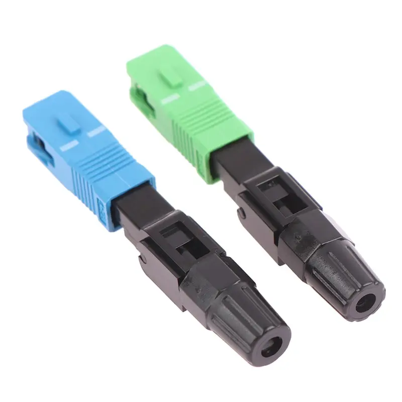 5pcs Embedded SC APC Fiber Optic Fast Connector Single Mode Fiber Optic Adapter FTTH Fiber Quick Connector Field Assembly