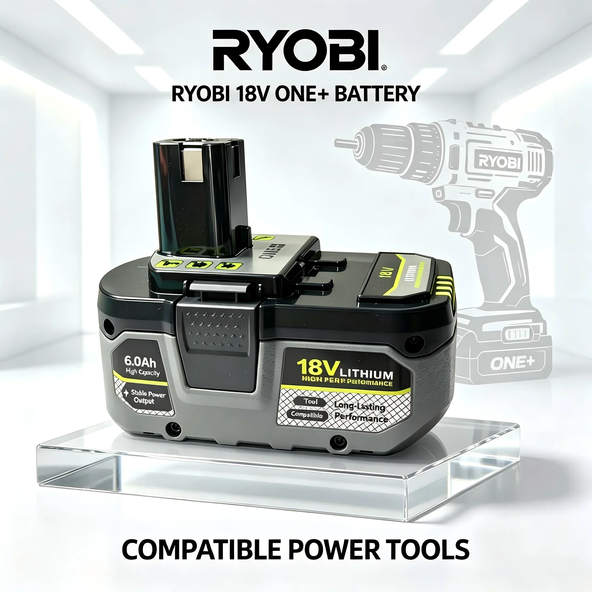 Authentic RYOBI 18V 6.0Ah 8.0Ah Lithium Insulated Battery BPL18151 P112 Fits All RYOBI 18V ONE+ Cordless Equipment