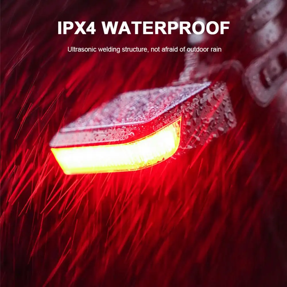 Bicycle Solar Energy LED Rear Light Type-C Charging MTB Road Bike Solar Warning Taillight Night Cycling Safety Red Lamp