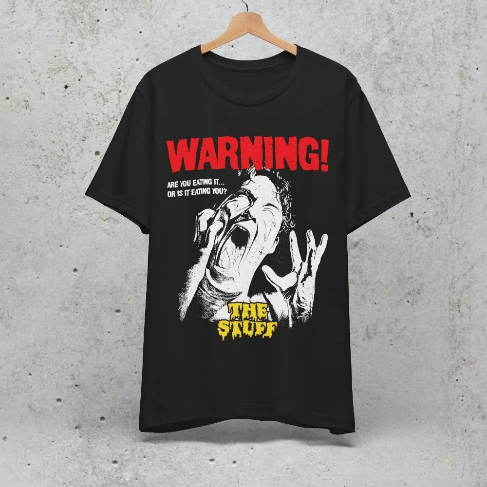 

Футболка с принтом «Ретро предупреждения» для женщин и мужчин, любителей фильмов ужасов, удобная свободная футболка унисекс с короткими рукавами