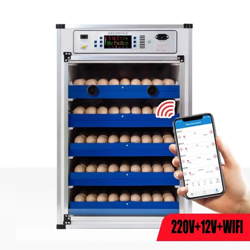 Factory Direct 340 Chicken Egg Incubator Wi-Fi Remote Control 98% Hatching Rate 220V AC+12V DC Automatic Water Inlet New